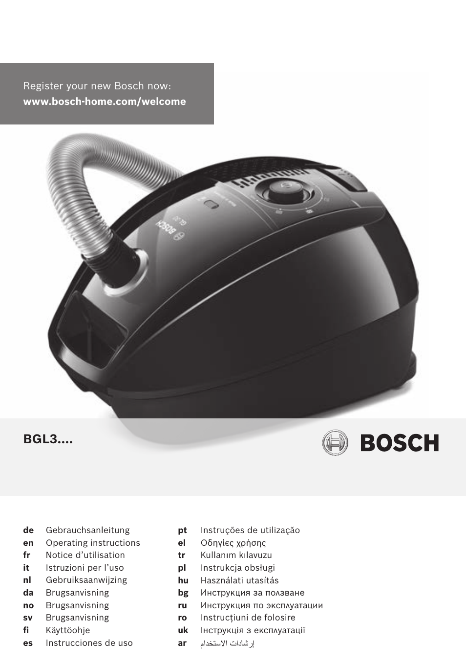 Bosch GL-30 Bodenstaubsauger mit Staubbeutel BGL32200 nordkapblau-metallic User Manual | 45 pages