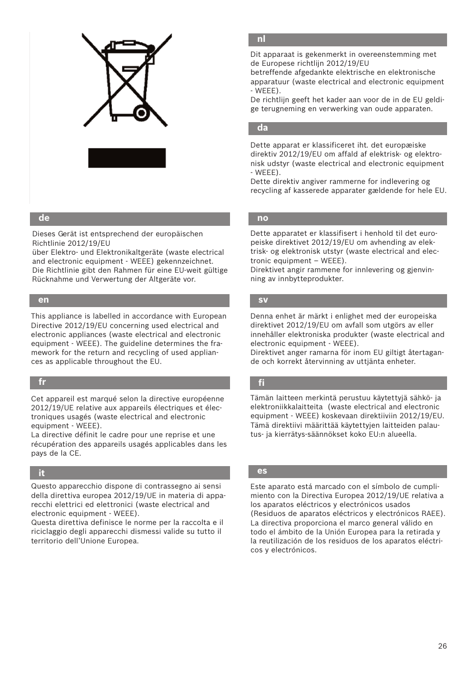 Bosch GL-30 Bodenstaubsauger mit Staubbeutel BGL32200 nordkapblau-metallic User Manual | Page 26 / 45