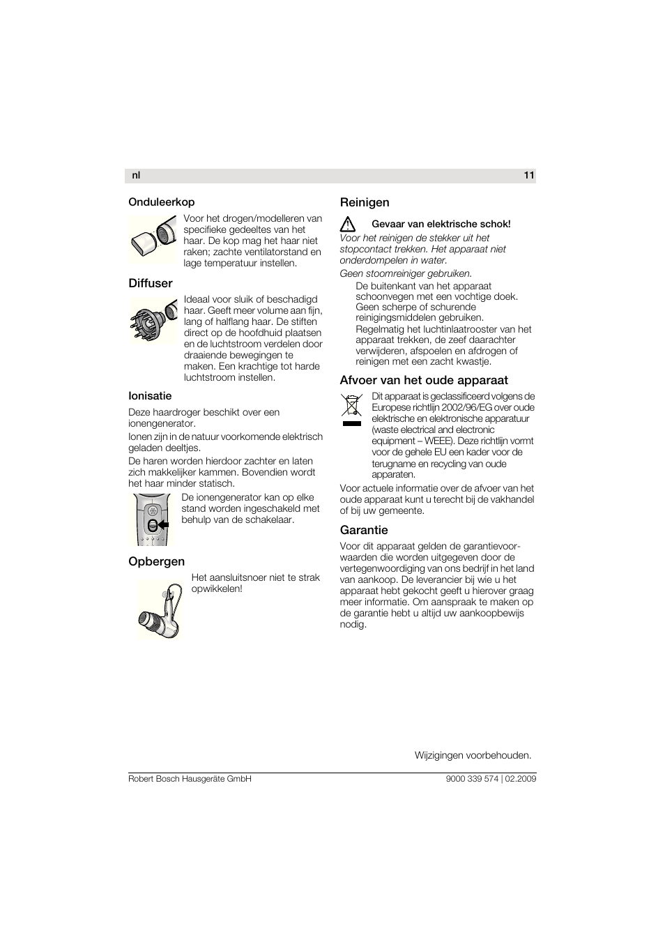 Bosch PHD7967 Haartrockner FancyTouch User Manual | Page 11 / 47