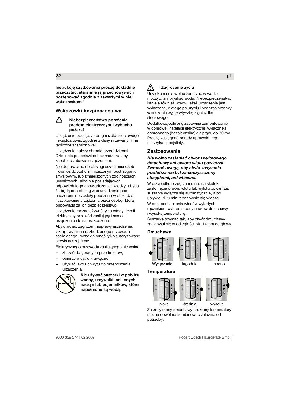 Bosch PHD7967 Haartrockner FancyTouch User Manual | Page 32 / 47