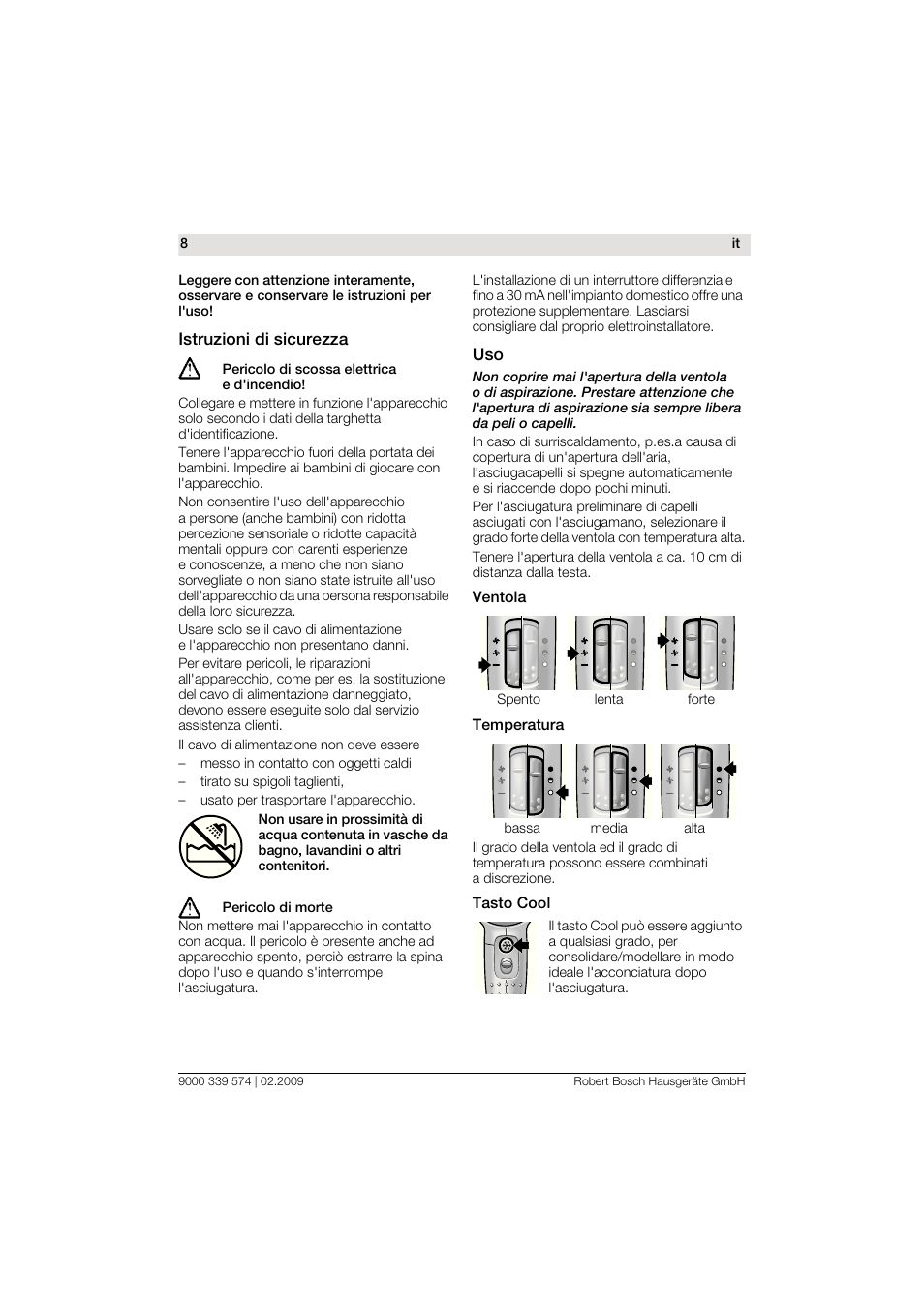 Bosch PHD7967 Haartrockner FancyTouch User Manual | Page 8 / 47