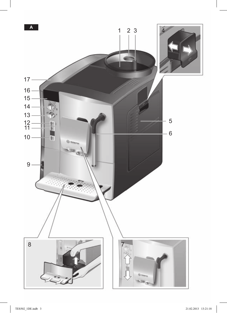 Bosch TES50251DE VeroCafe Kaffeevollautomat silber User Manual | Page 3 / 88