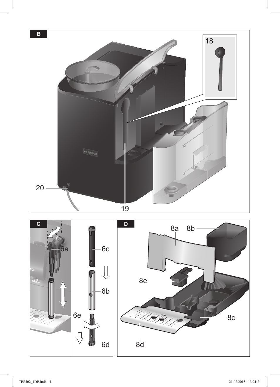 Bosch TES50251DE VeroCafe Kaffeevollautomat silber User Manual | Page 4 / 88