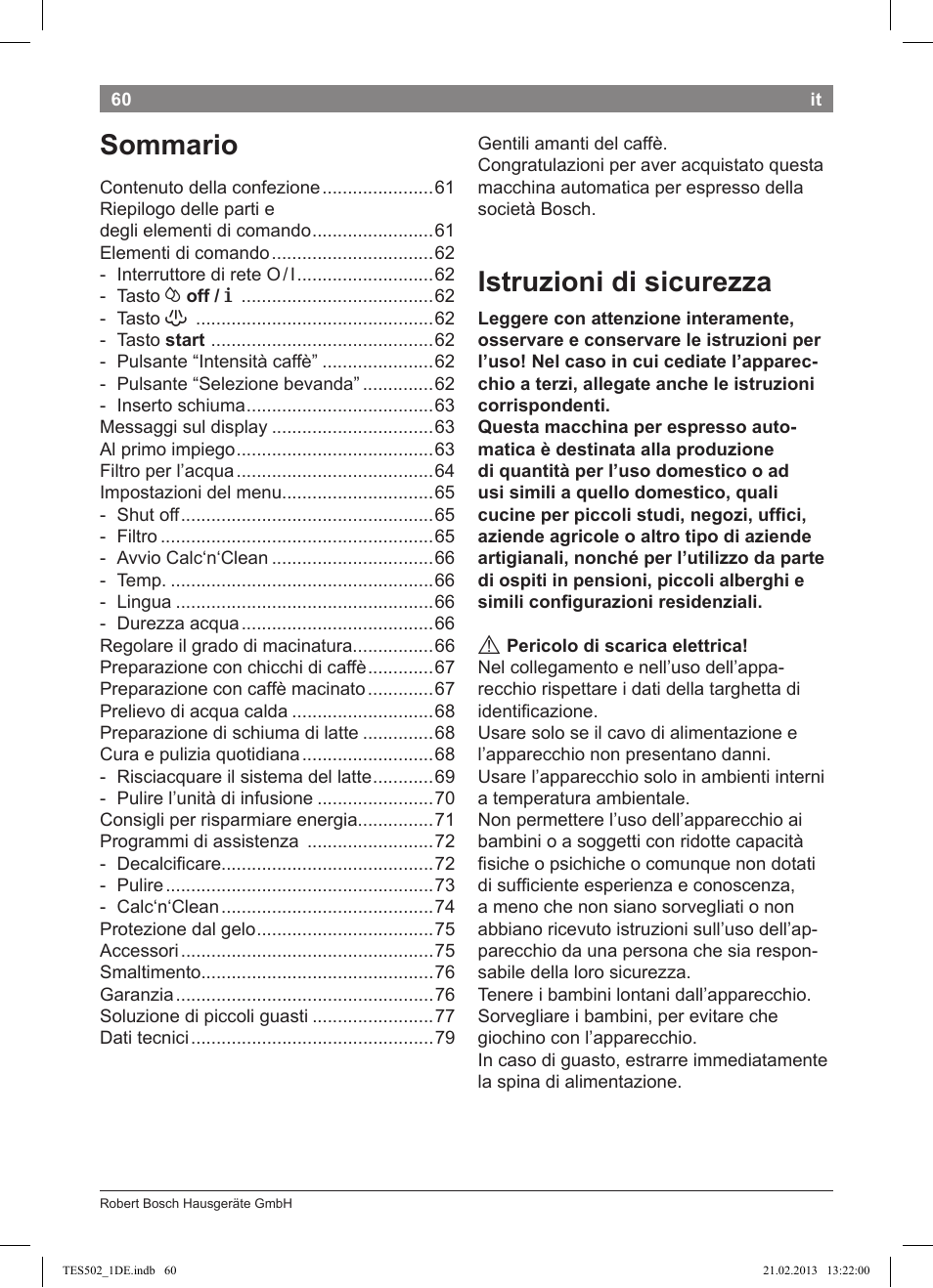 Bosch TES50251DE VeroCafe Kaffeevollautomat silber User Manual | Page 64 / 88