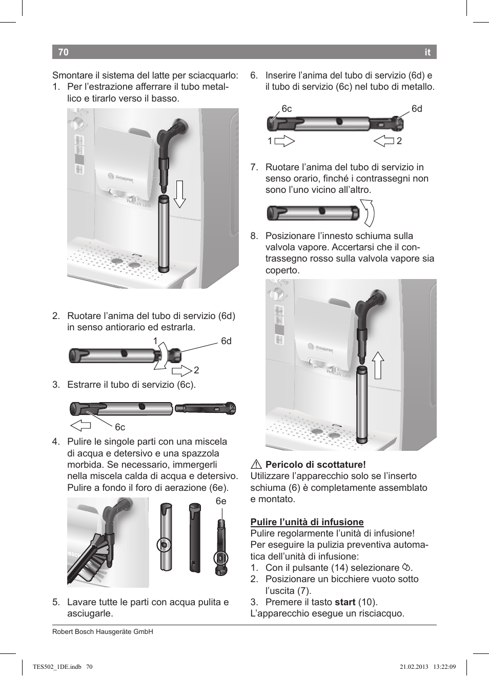 Bosch TES50251DE VeroCafe Kaffeevollautomat silber User Manual | Page 74 / 88