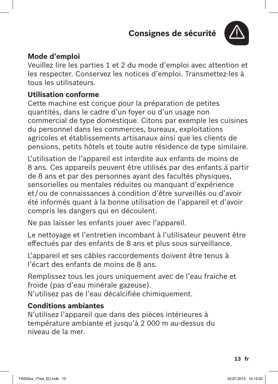 Bosch Multigetränkesystem TAS3203 Autumn Red User Manual | Page 15 / 66