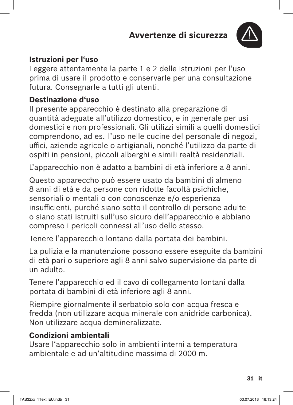Bosch Multigetränkesystem TAS3203 Autumn Red User Manual | Page 33 / 66