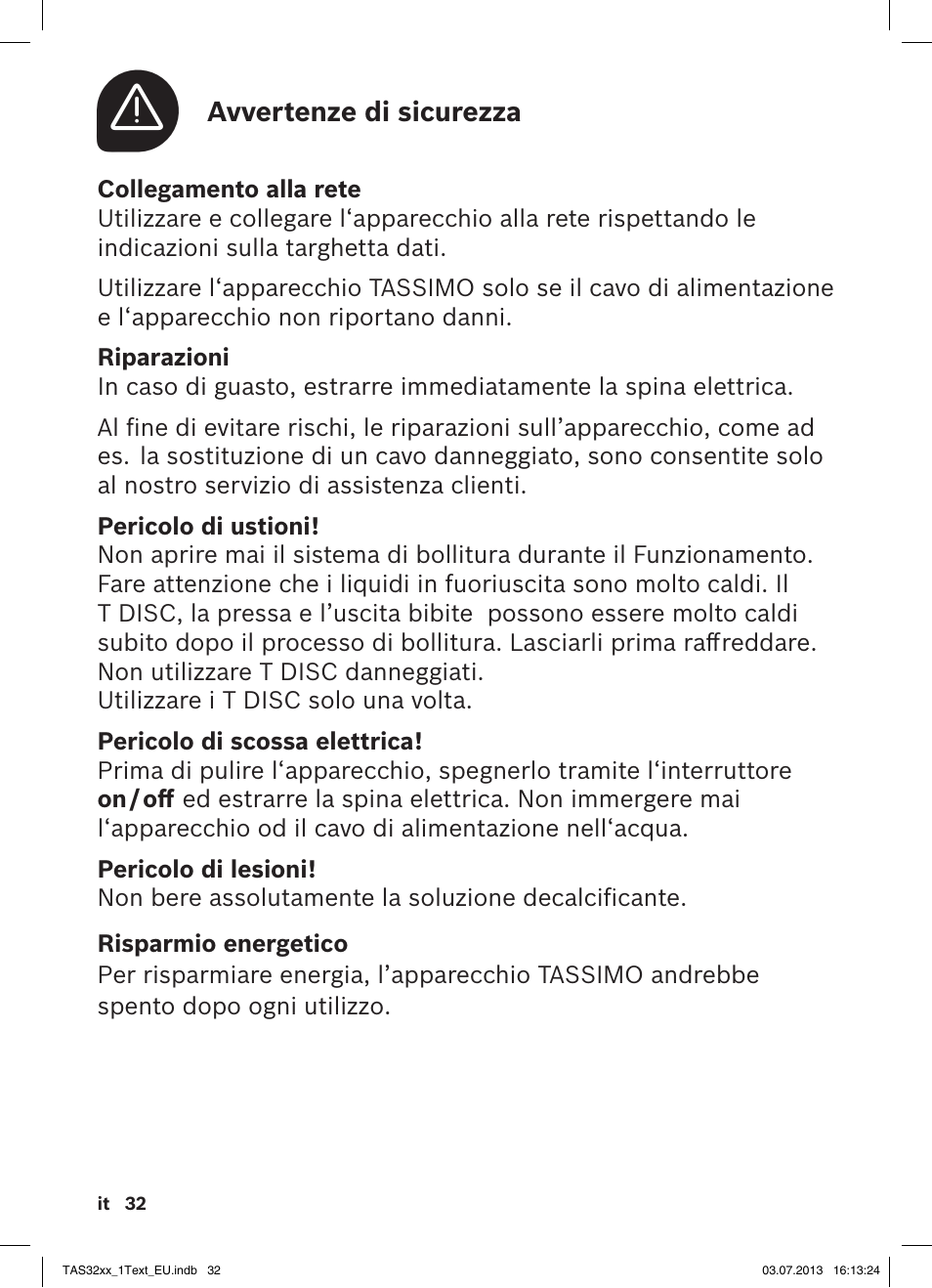 Bosch Multigetränkesystem TAS3203 Autumn Red User Manual | Page 34 / 66