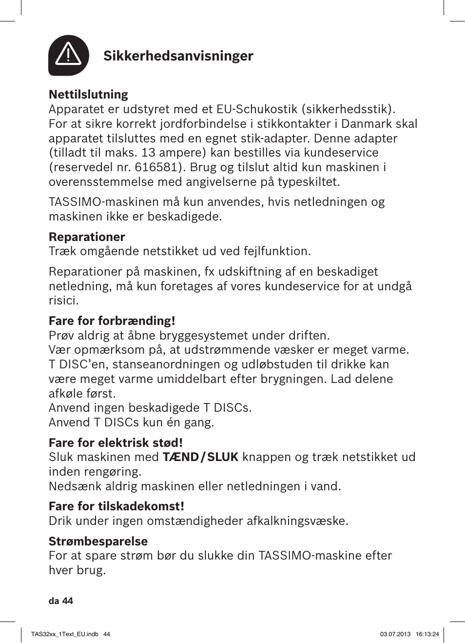 Bosch Multigetränkesystem TAS3203 Autumn Red User Manual | Page 46 / 66