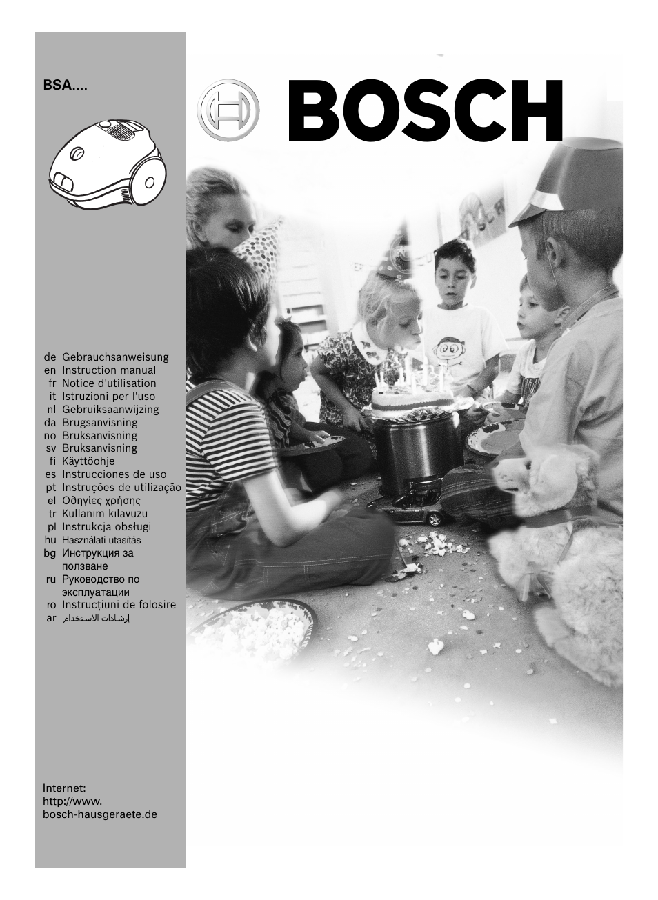 Bosch sphera Bodenstaubsauger mit Staubbeutel BSD3030 schwarz User Manual | 96 pages