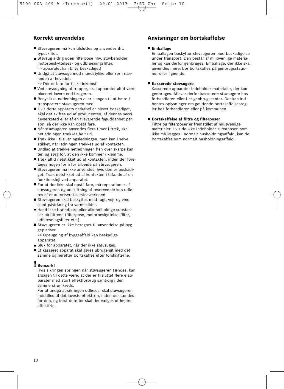 Bosch sphera Bodenstaubsauger mit Staubbeutel BSD3030 schwarz User Manual | Page 11 / 96