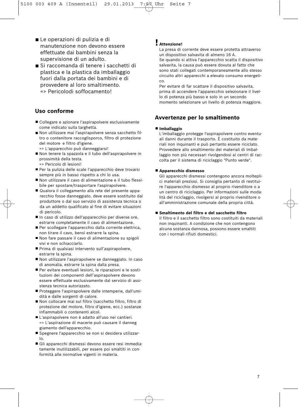 Bosch sphera Bodenstaubsauger mit Staubbeutel BSD3030 schwarz User Manual | Page 8 / 96