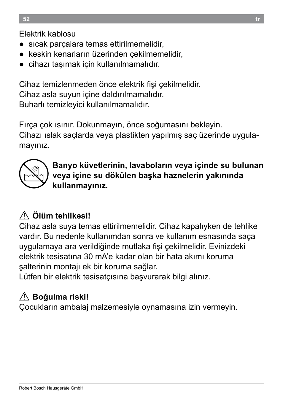 Bosch PHA2101 Warmluftstylingbürste StarShine CurlStyle User Manual | Page 54 / 87