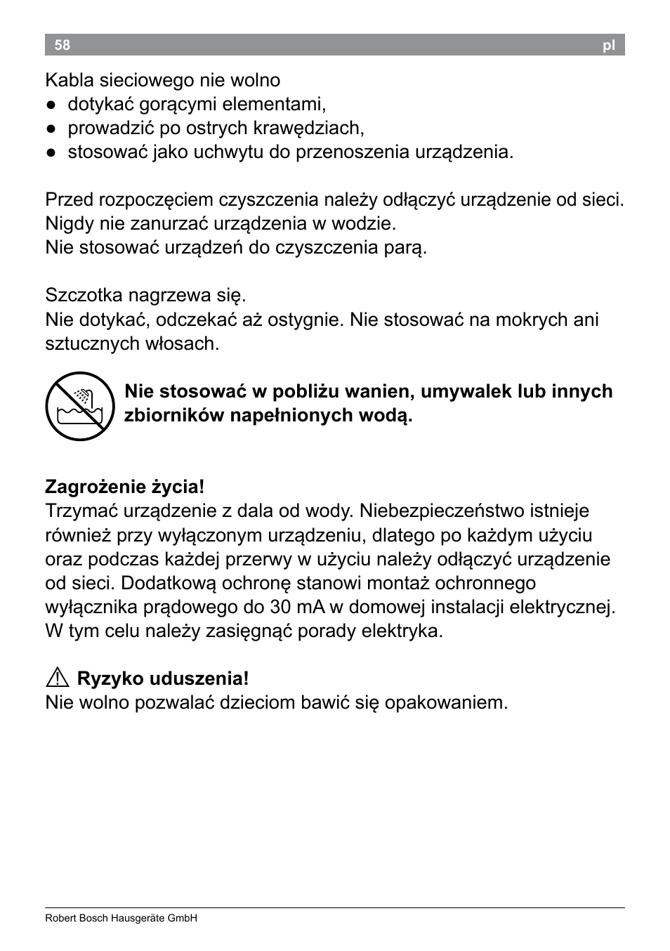 Bosch PHA2101 Warmluftstylingbürste StarShine CurlStyle User Manual | Page 60 / 87