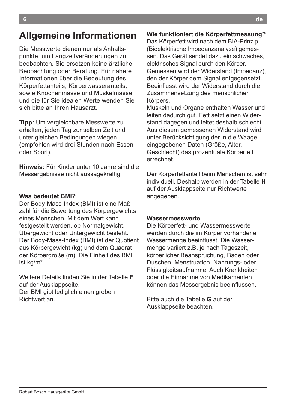 Allgemeine informationen | Bosch PPW2360 Analysewaage elektronisch AxxenceAnalysis Graphic User Manual | Page 10 / 130