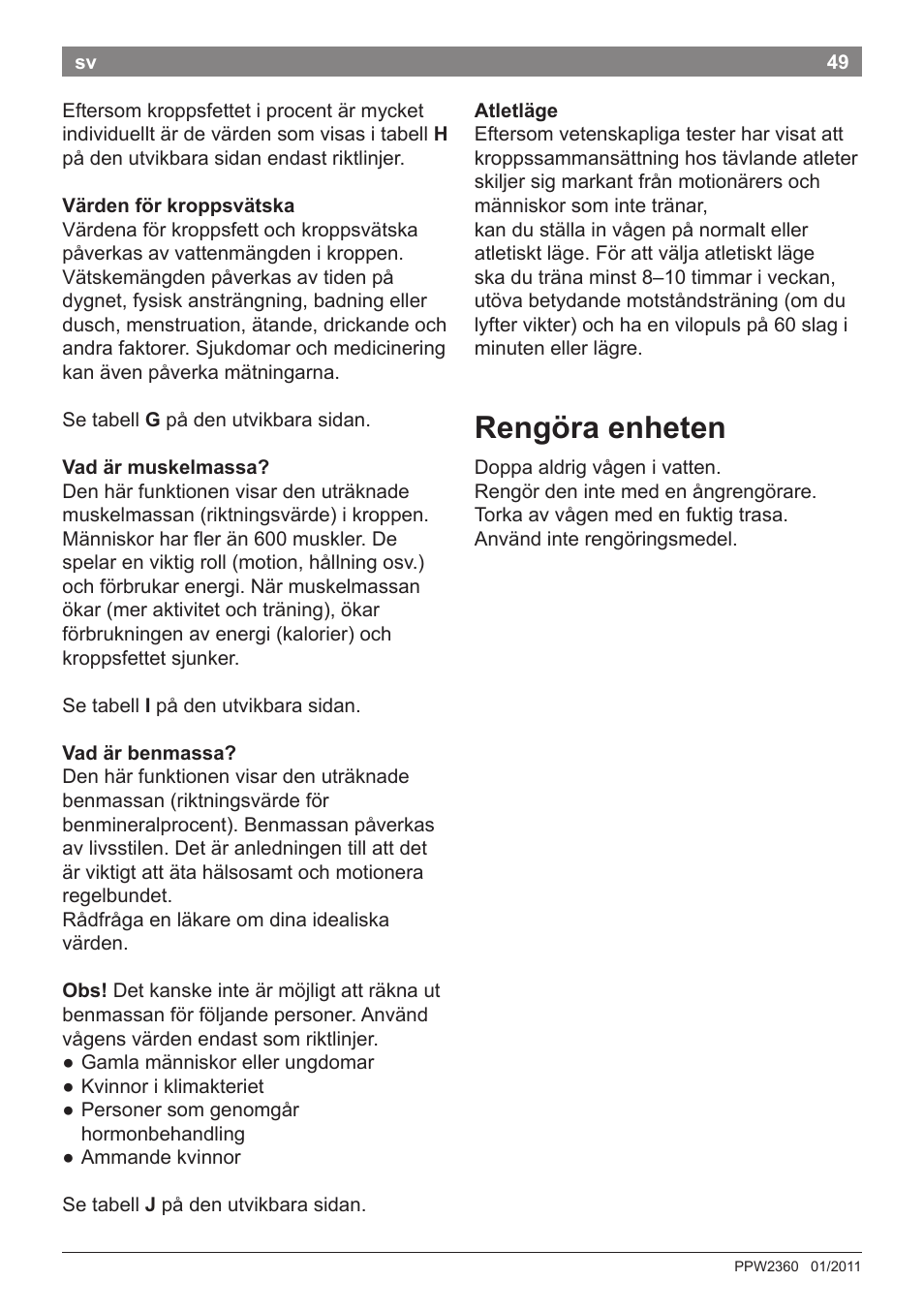 Rengöra enheten | Bosch PPW2360 Analysewaage elektronisch AxxenceAnalysis Graphic User Manual | Page 53 / 130