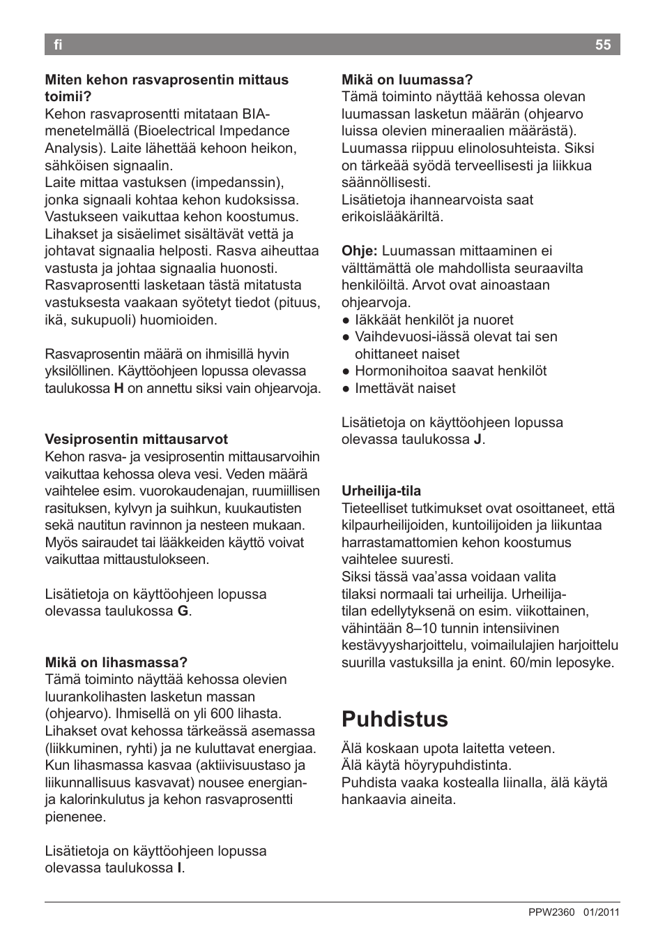 Puhdistus | Bosch PPW2360 Analysewaage elektronisch AxxenceAnalysis Graphic User Manual | Page 59 / 130