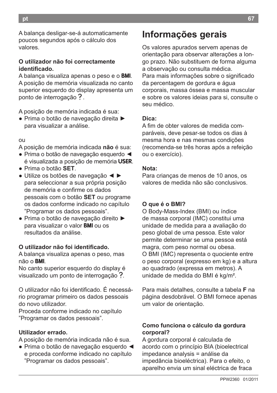 Informações gerais | Bosch PPW2360 Analysewaage elektronisch AxxenceAnalysis Graphic User Manual | Page 71 / 130