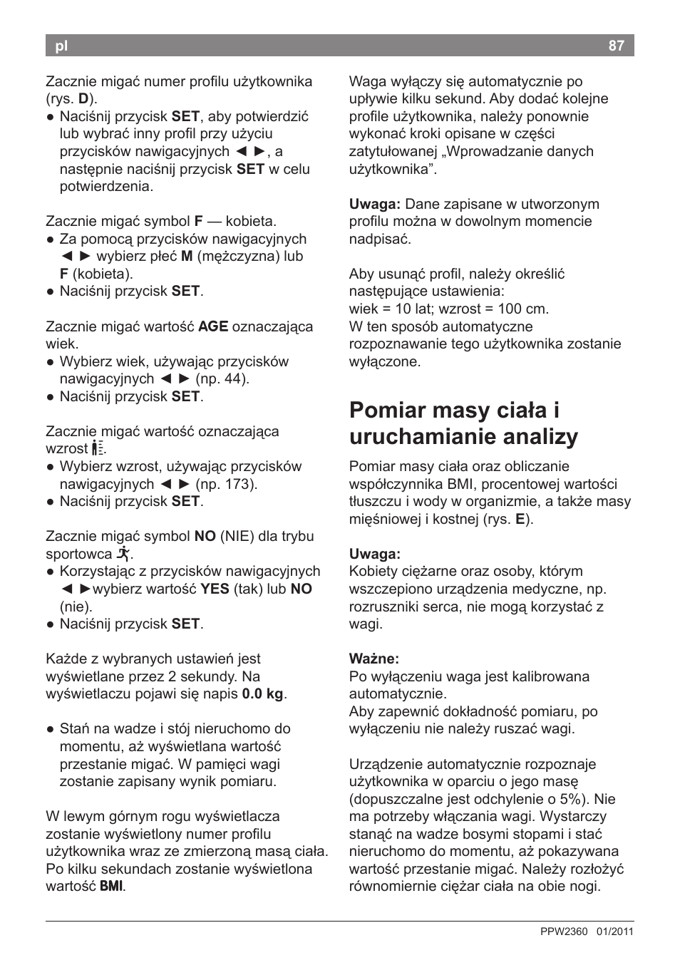 Pomiar masy ciała i uruchamianie analizy | Bosch PPW2360 Analysewaage elektronisch AxxenceAnalysis Graphic User Manual | Page 91 / 130