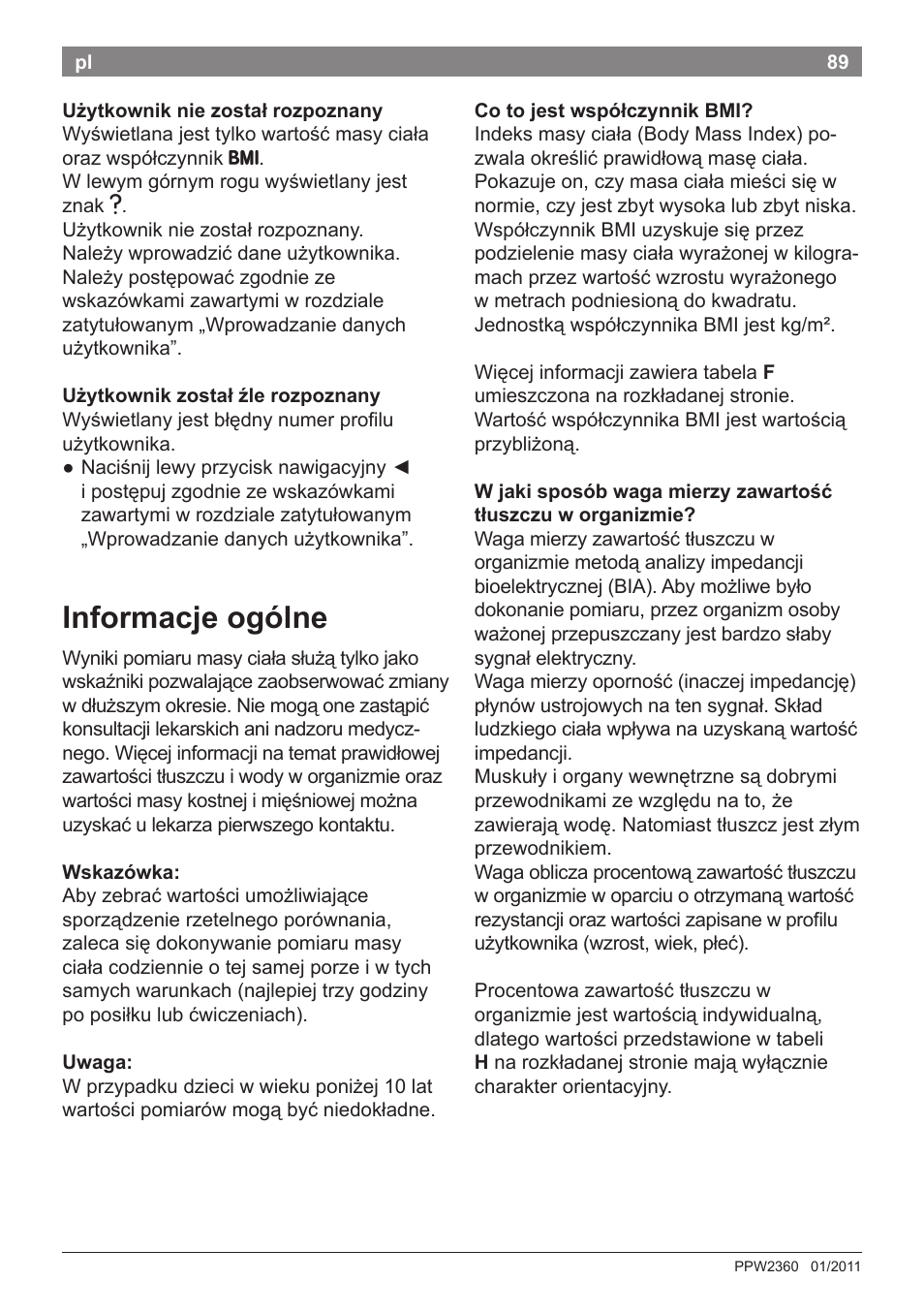 Informacje ogólne | Bosch PPW2360 Analysewaage elektronisch AxxenceAnalysis Graphic User Manual | Page 93 / 130