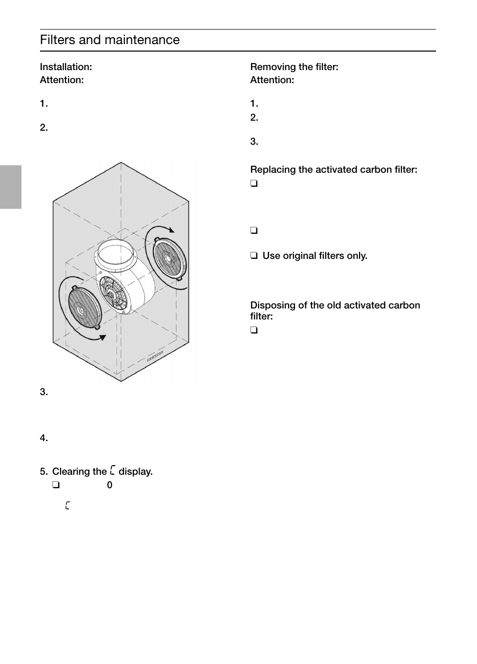 Filters and maintenance | Bosch DIC046750 Edelstahl Inselesse 40 cm User Manual | Page 16 / 92