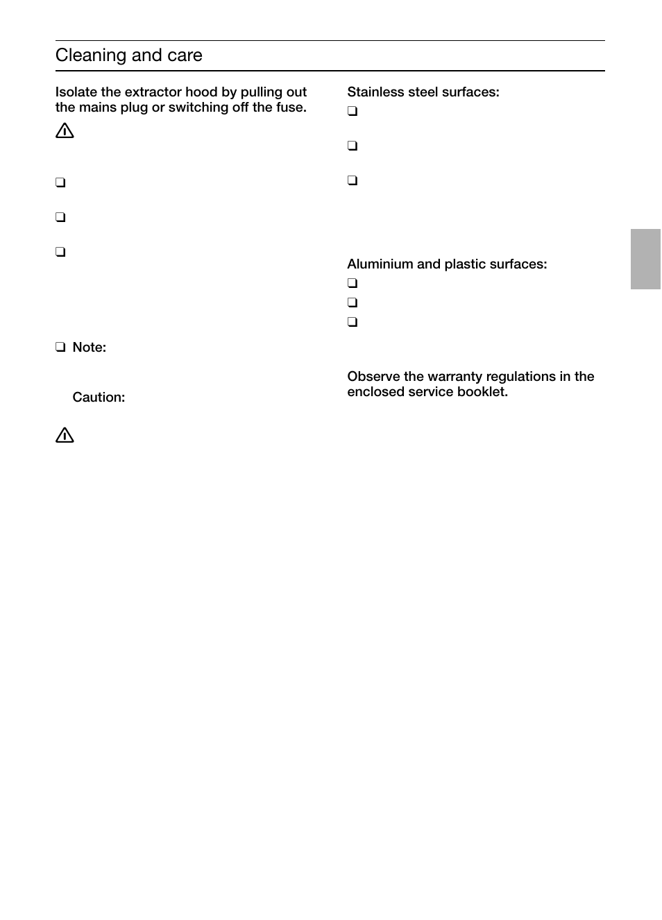 Cleaning and care | Bosch DIC046750 Edelstahl Inselesse 40 cm User Manual | Page 17 / 92