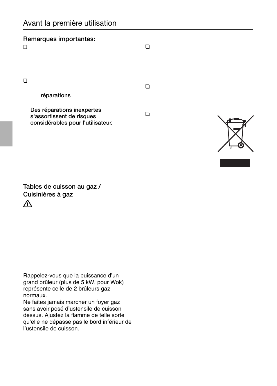 Avant la première utilisation | Bosch DIC046750 Edelstahl Inselesse 40 cm User Manual | Page 20 / 92
