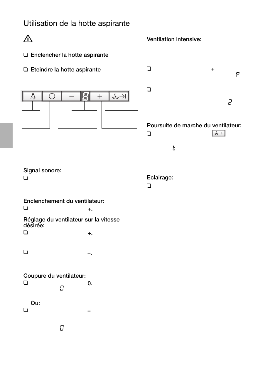 Utilisation de la hotte aspirante | Bosch DIC046750 Edelstahl Inselesse 40 cm User Manual | Page 22 / 92