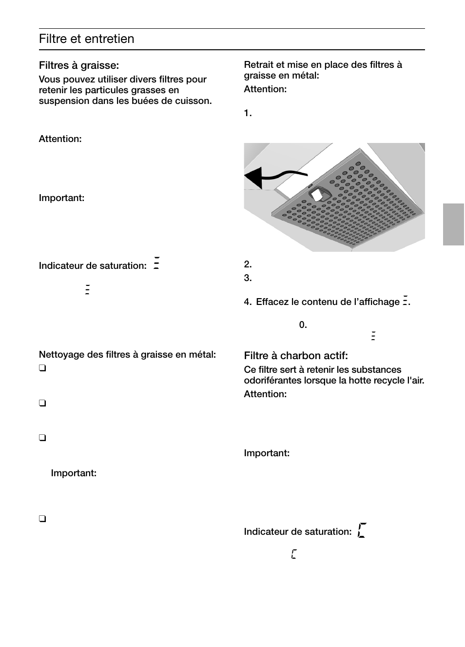 Filtre et entretien | Bosch DIC046750 Edelstahl Inselesse 40 cm User Manual | Page 23 / 92