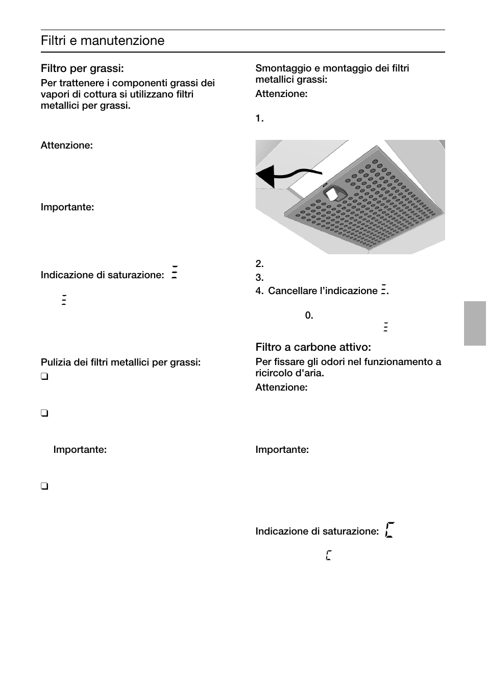 Filtri e manutenzione | Bosch DIC046750 Edelstahl Inselesse 40 cm User Manual | Page 39 / 92