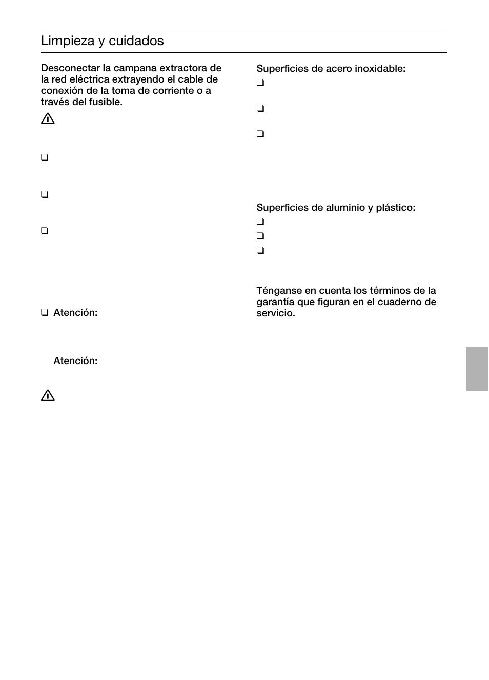 Limpieza y cuidados | Bosch DIC046750 Edelstahl Inselesse 40 cm User Manual | Page 49 / 92