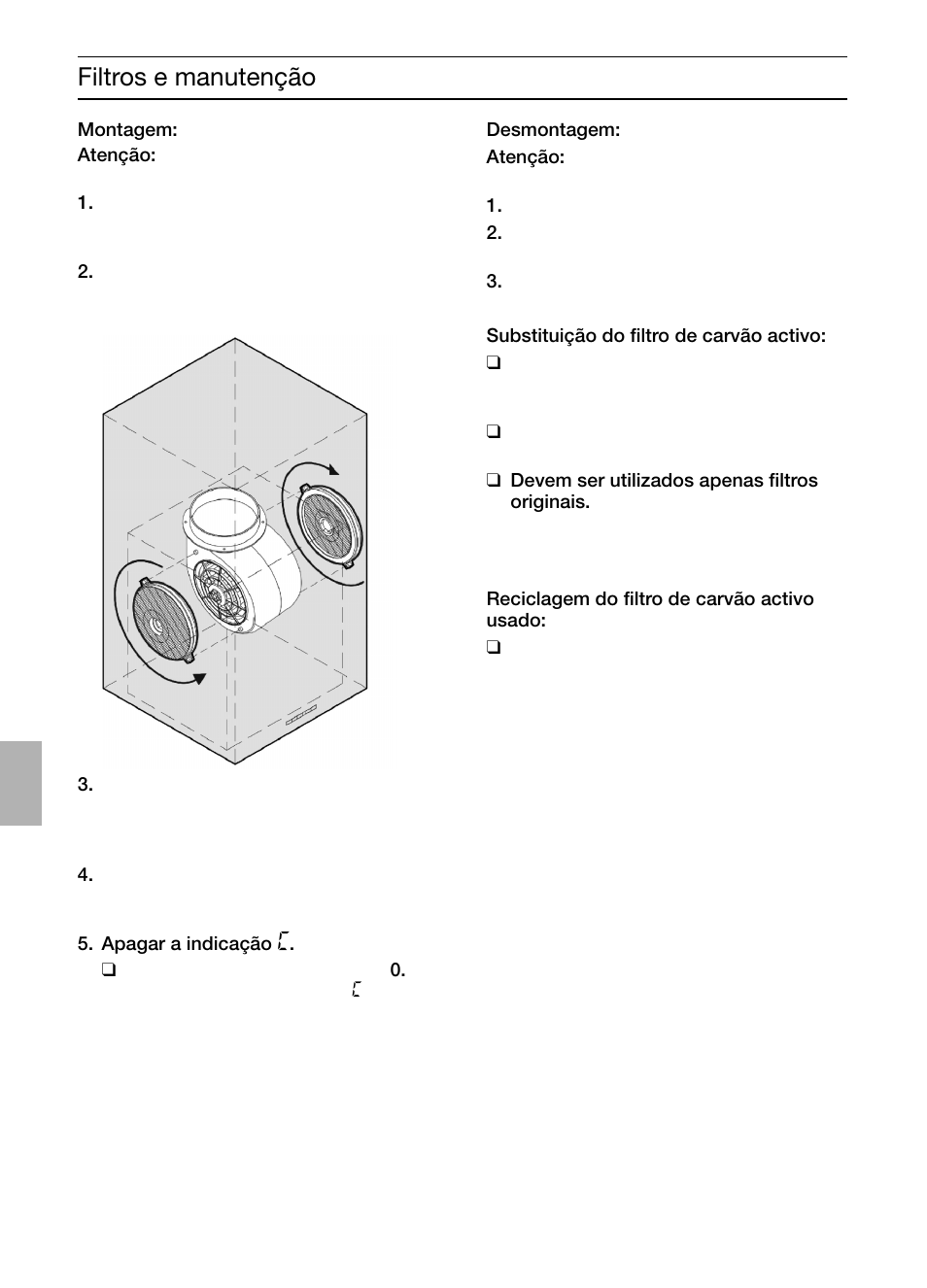Filtros e manutenção | Bosch DIC046750 Edelstahl Inselesse 40 cm User Manual | Page 56 / 92