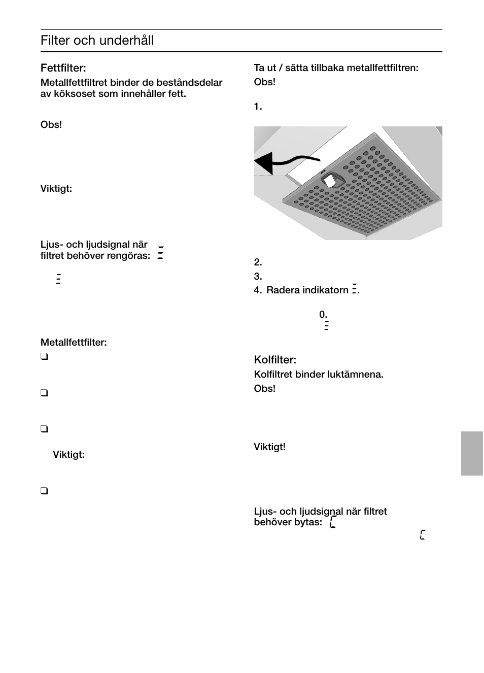 Filter och underhåll | Bosch DIC046750 Edelstahl Inselesse 40 cm User Manual | Page 63 / 92