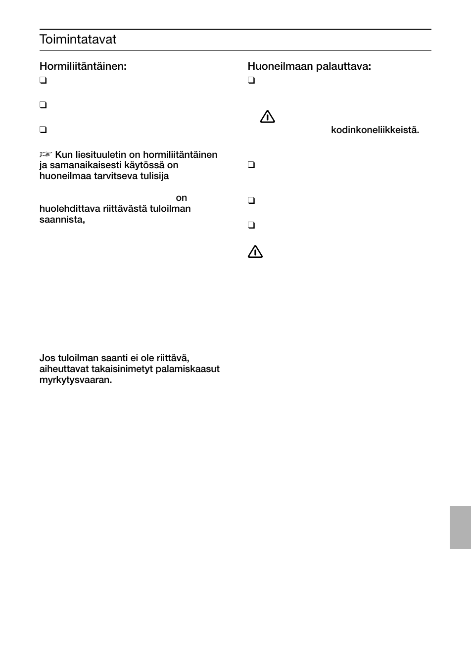 Toimintatavat | Bosch DIC046750 Edelstahl Inselesse 40 cm User Manual | Page 75 / 92