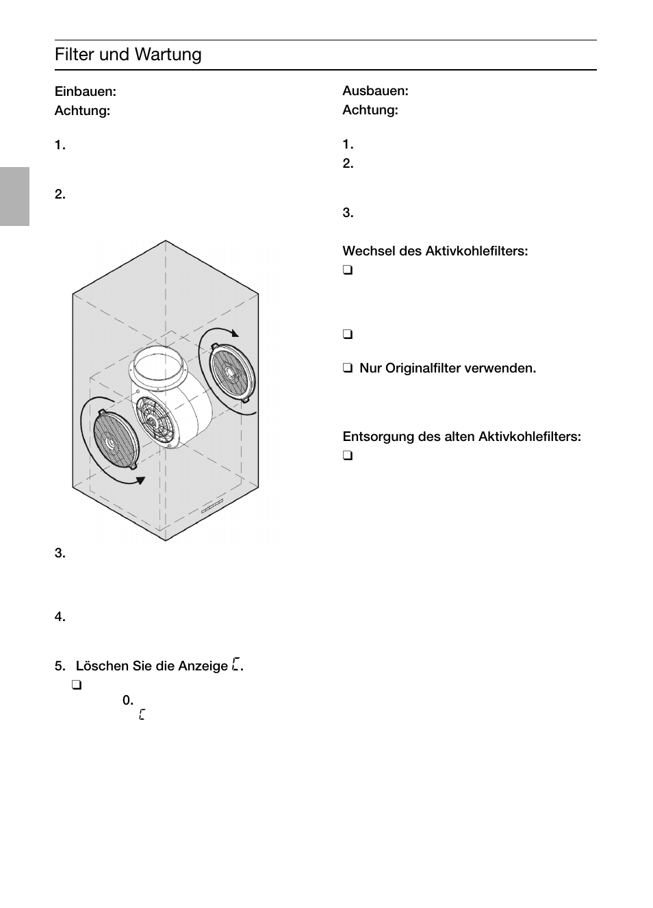 Filter und wartung | Bosch DIC046750 Edelstahl Inselesse 40 cm User Manual | Page 8 / 92