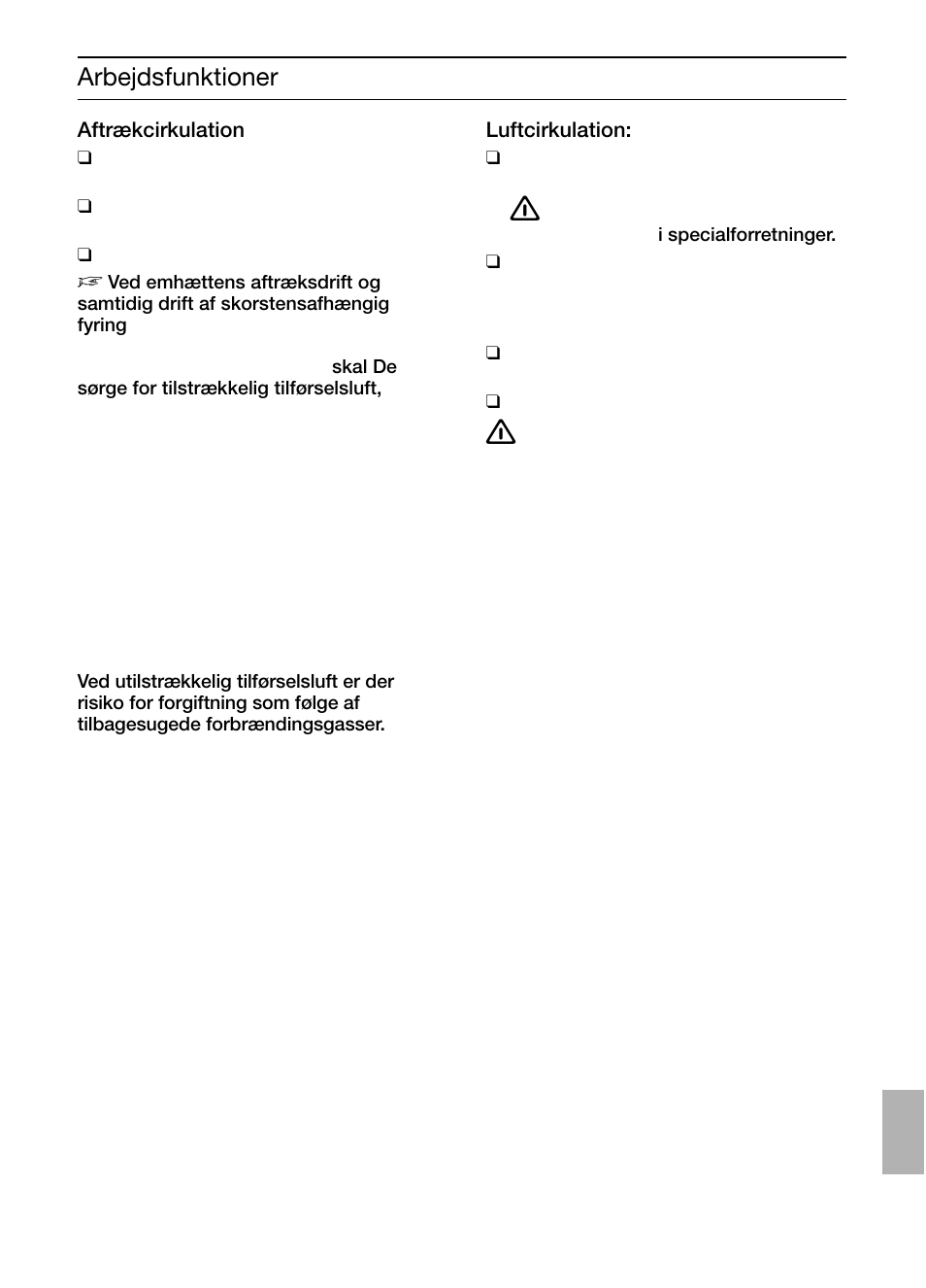 Arbejdsfunktioner | Bosch DIC046750 Edelstahl Inselesse 40 cm User Manual | Page 83 / 92