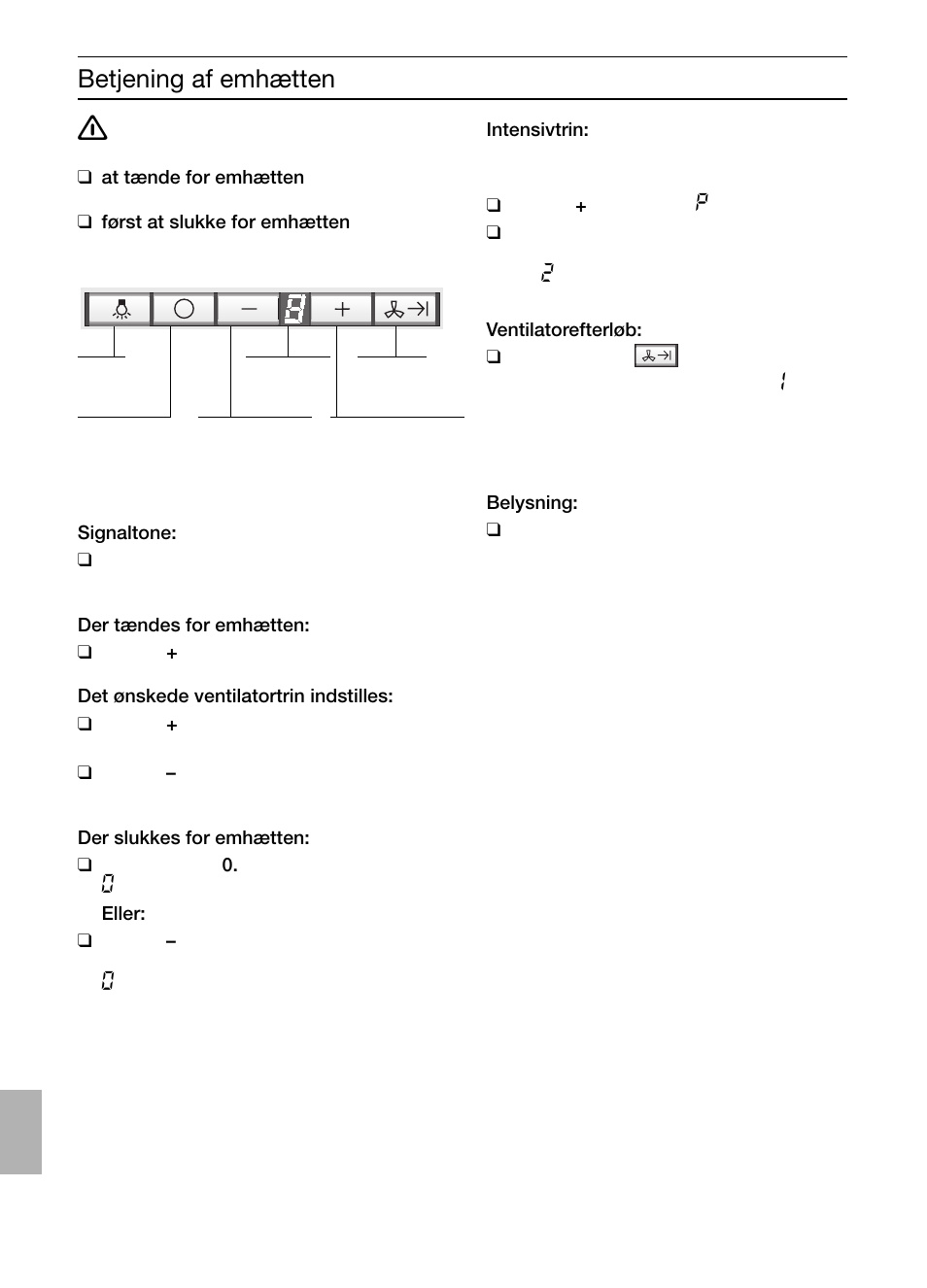 Betjening af emhætten | Bosch DIC046750 Edelstahl Inselesse 40 cm User Manual | Page 86 / 92