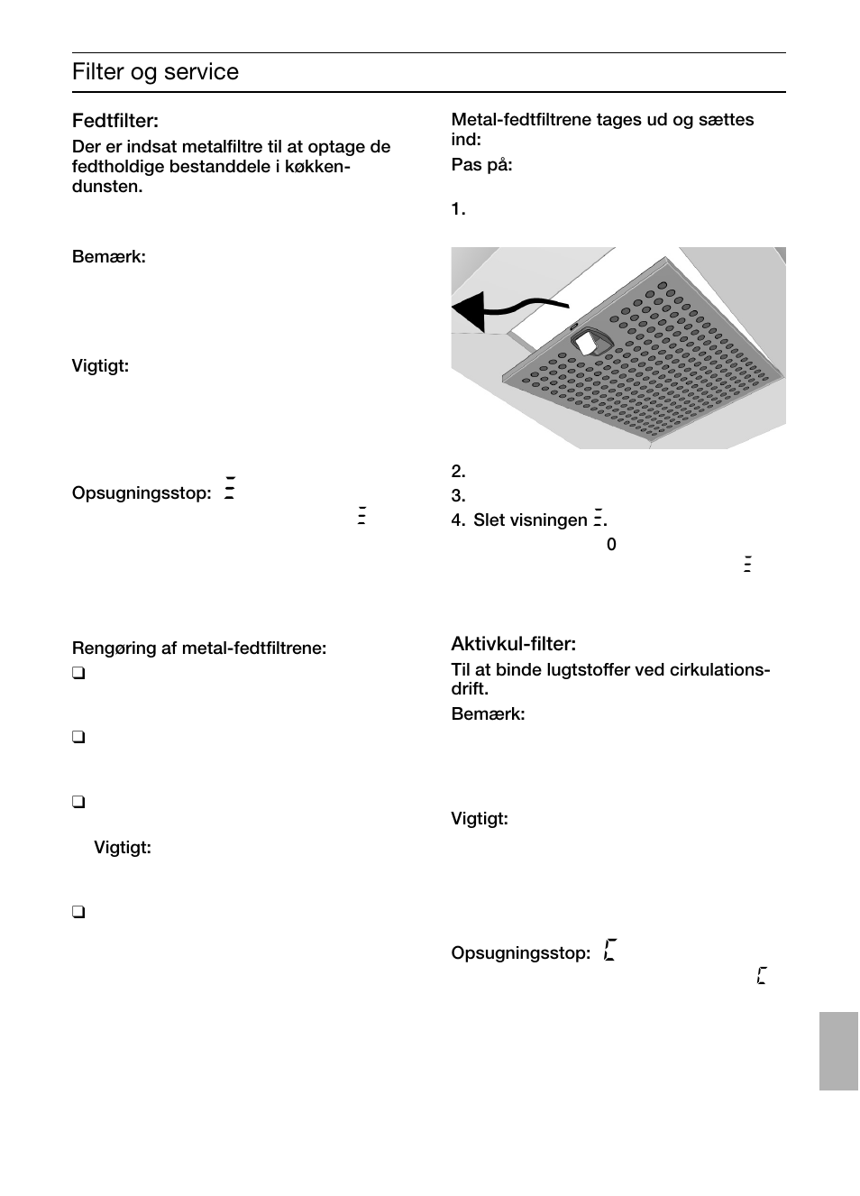 Filter og service | Bosch DIC046750 Edelstahl Inselesse 40 cm User Manual | Page 87 / 92