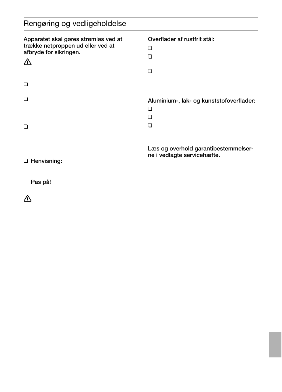 Rengøring og vedligeholdelse | Bosch DIC046750 Edelstahl Inselesse 40 cm User Manual | Page 89 / 92