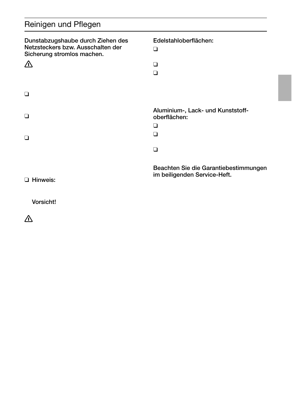 Reinigen und pflegen | Bosch DIC046750 Edelstahl Inselesse 40 cm User Manual | Page 9 / 92