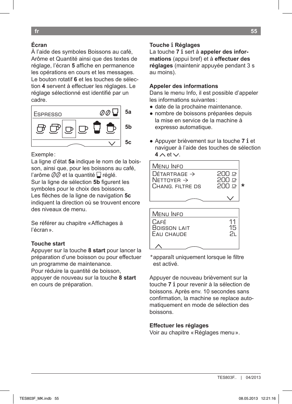 Bosch TES803F9DE VeroSelection exclusiv Kaffeevollautomat Front Edelstahl Gehäuse hochglanz anthrazit User Manual | Page 59 / 132