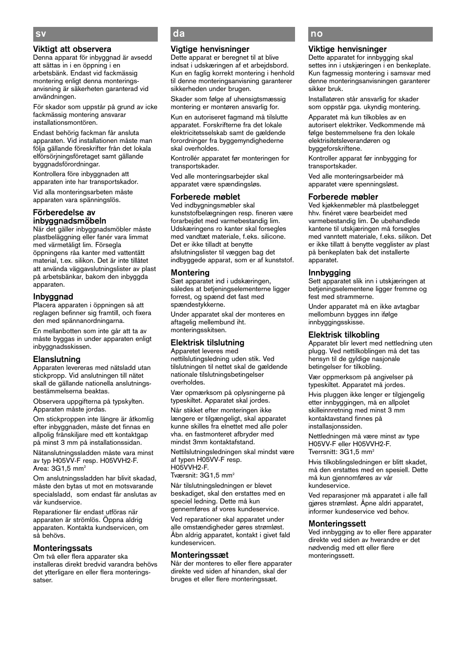 Sv da no | Bosch PKY475N14E User Manual | Page 4 / 8