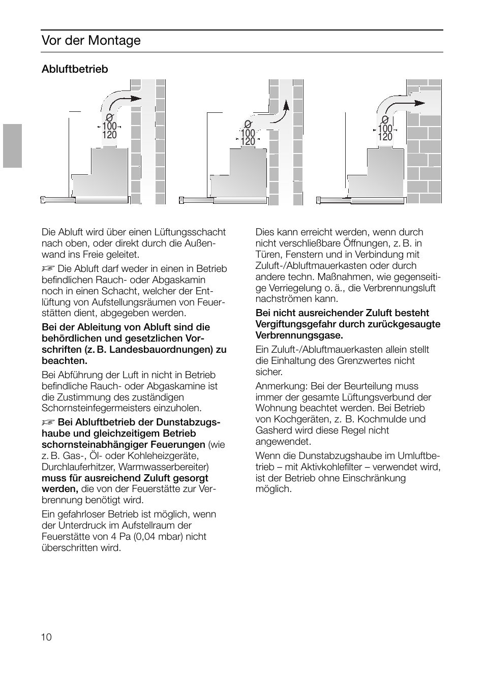 Vor der montage | Bosch DHI645H grau-metallic Flachschirmhaube 60 cm User Manual | Page 10 / 96