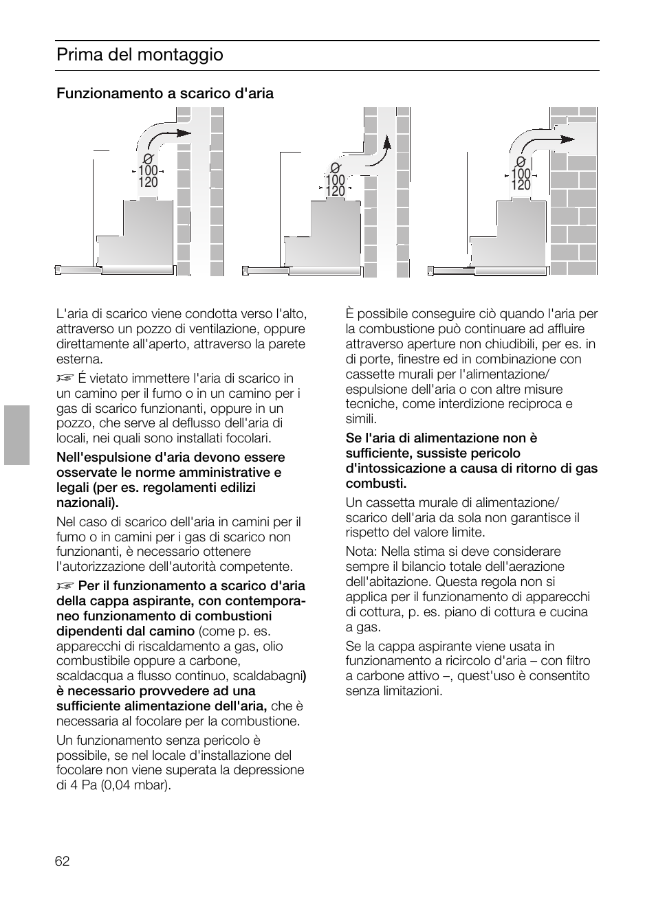 Prima del montaggio | Bosch DHI645H grau-metallic Flachschirmhaube 60 cm User Manual | Page 62 / 96