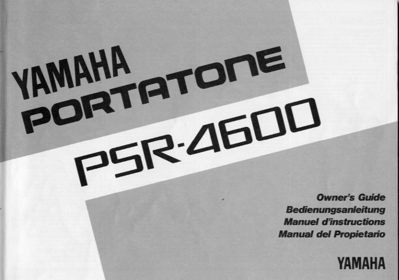 Yamaha PSR-4600 User Manual | 30 pages