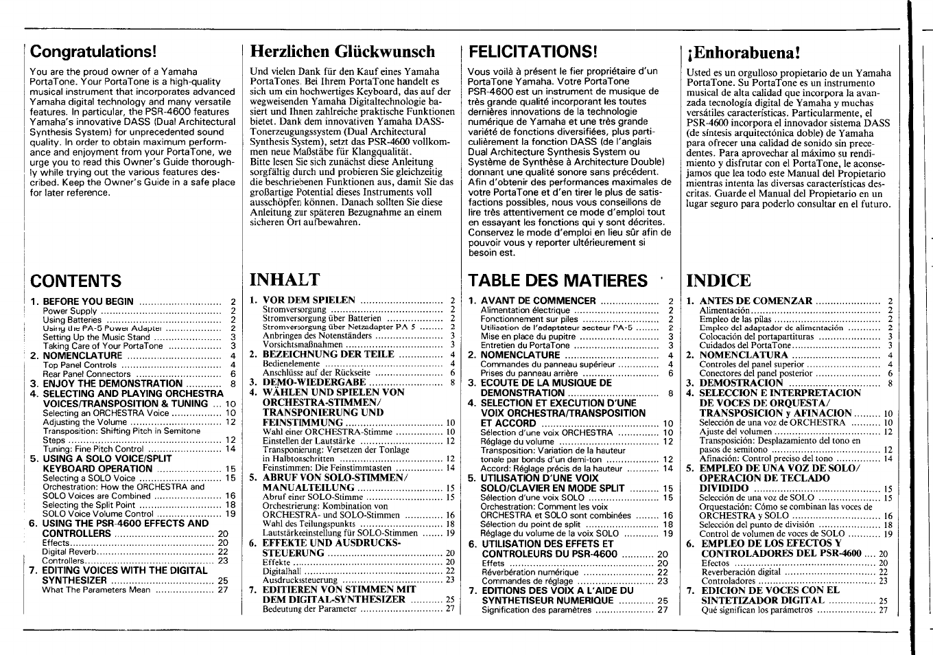 Yamaha PSR-4600 User Manual | Page 2 / 30