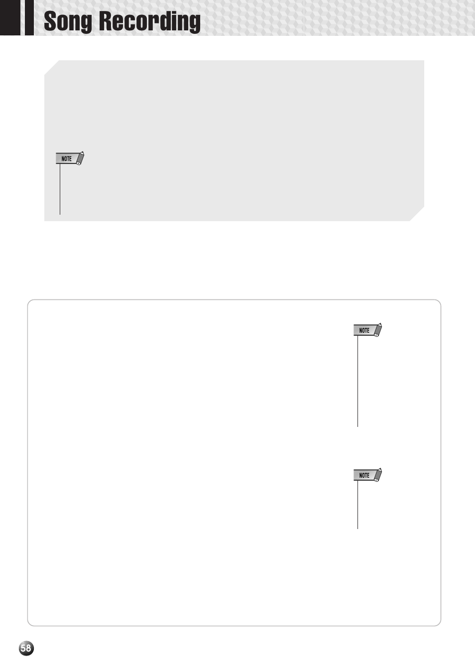 Song recording | Yamaha PSR-530 User Manual | Page 60 / 130