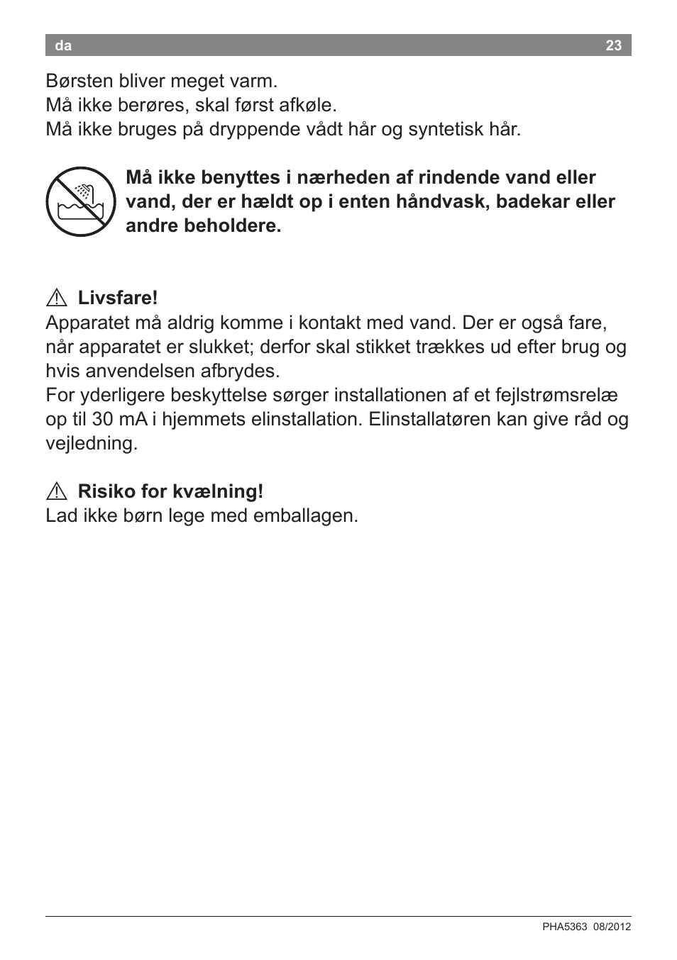 Bosch PHA5363 Warmluftstylingbürste BrilliantCare Quattro-Ion User Manual | Page 25 / 86