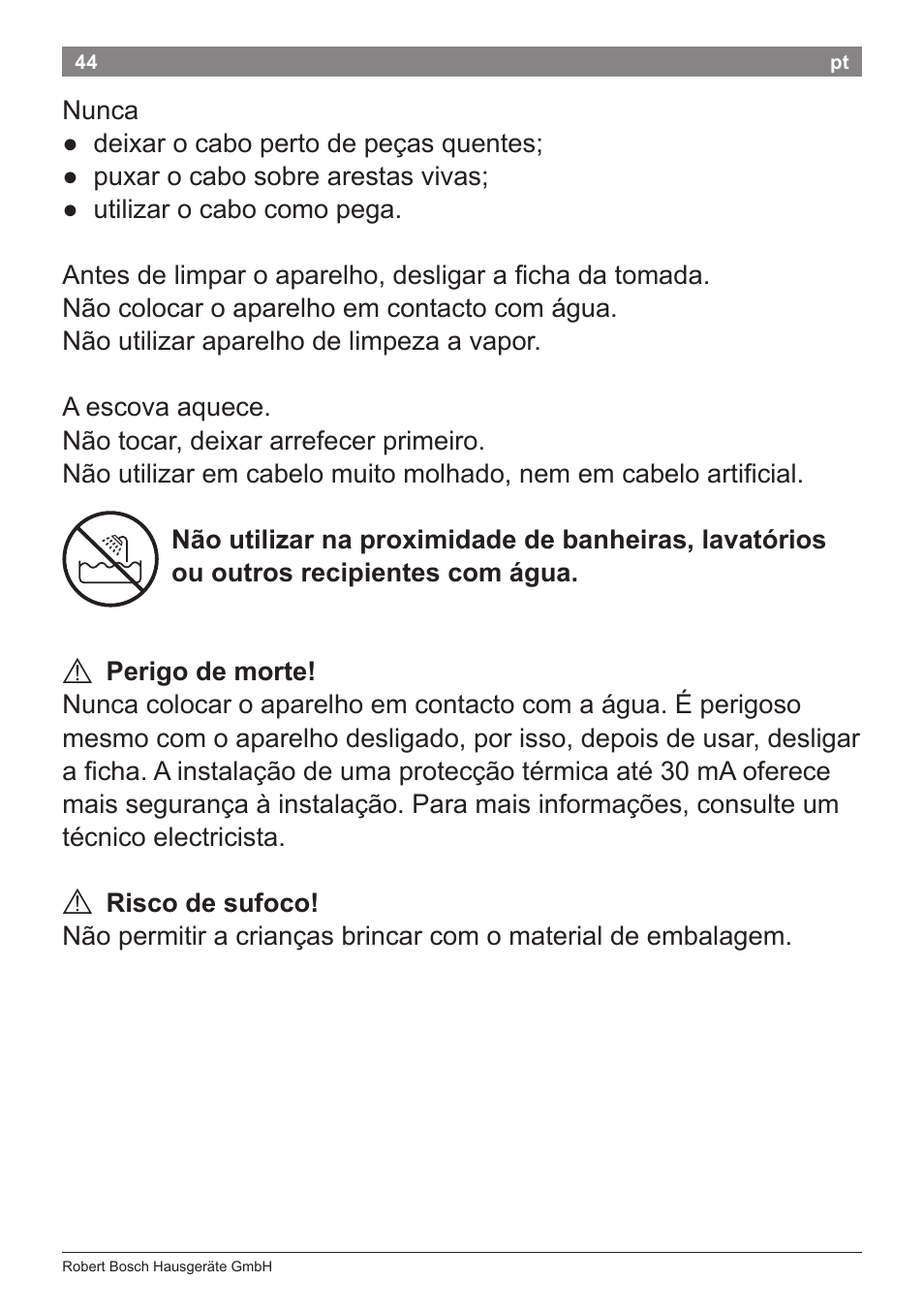 Bosch PHA5363 Warmluftstylingbürste BrilliantCare Quattro-Ion User Manual | Page 46 / 86