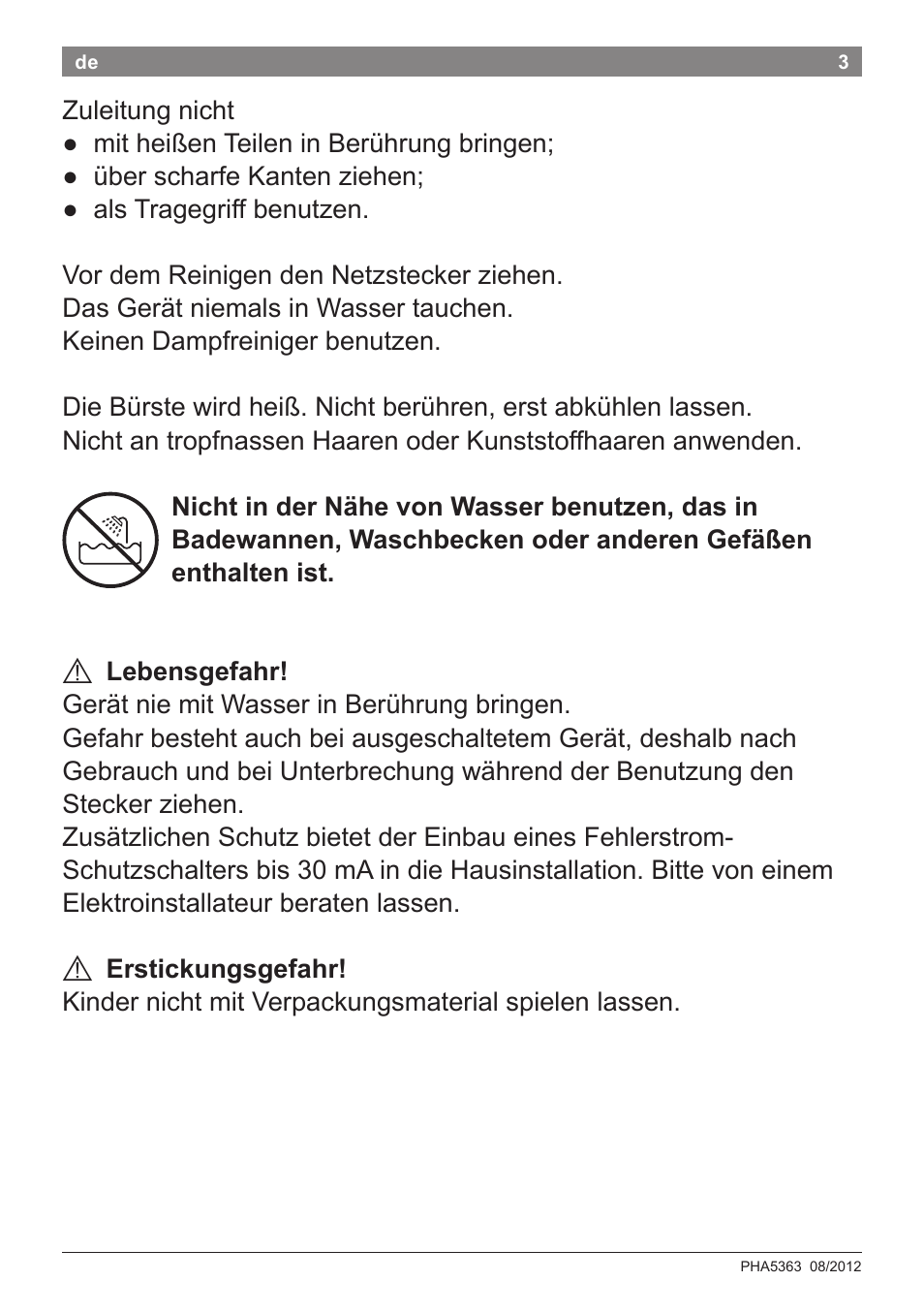 Bosch PHA5363 Warmluftstylingbürste BrilliantCare Quattro-Ion User Manual | Page 5 / 86